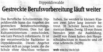 Gestreckte Berufsvorbereitung läuft weiter